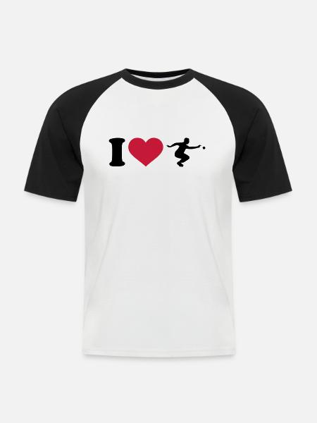 I love Boule - Men's Baseball T-Shirt - white/black