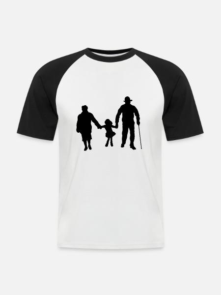 Grosseltern Und Kind - Männer Baseball-T-Shirt - Weiß/Schwarz