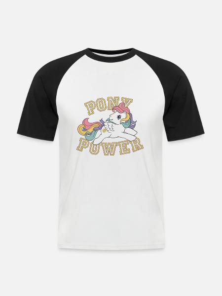 My Little Pony Retro Pony Power - T-shirt baseball manches courtes Homme - blanc/noir