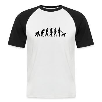 Bulldogge - Männer Baseball-T-Shirt - Weiß/Schwarz - Vorne - Nik (191cm)