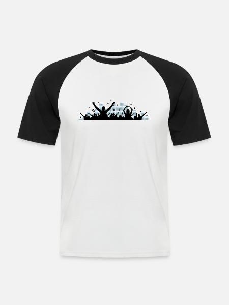 Menschen - Konzert Festival - Männer Baseball-T-Shirt - Weiß/Schwarz