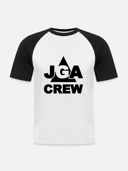 JGA Crew - Männer Baseball-T-Shirt - Weiß/Schwarz