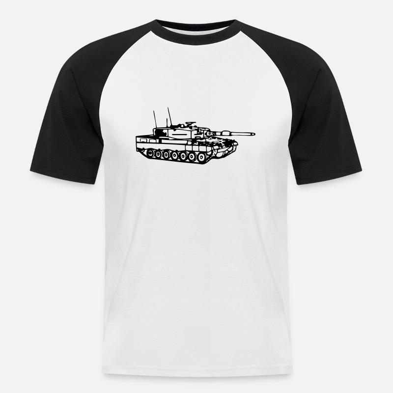 Panzer Leopard 2 - Männer Baseball-T-Shirt - Weiß/Schwarz