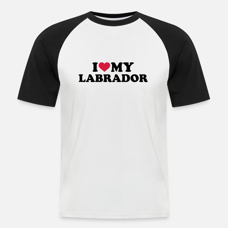 Labrador - Männer Baseball-T-Shirt - Weiß/Schwarz
