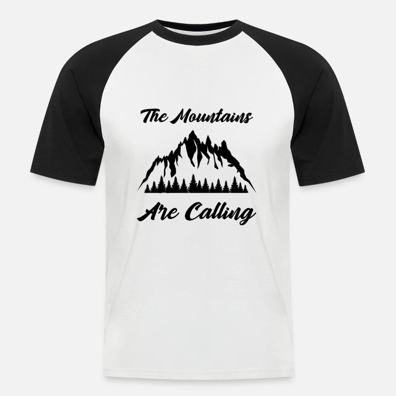 The Mountains Are Calling - Männer Baseball-T-Shirt - Weiß/Schwarz