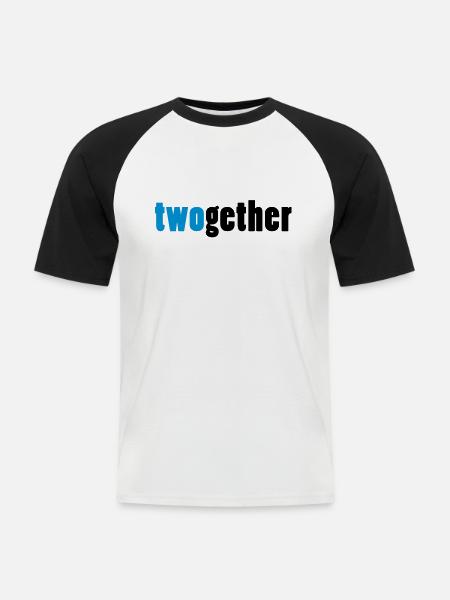 twogether - Men's Baseball T-Shirt - white/black