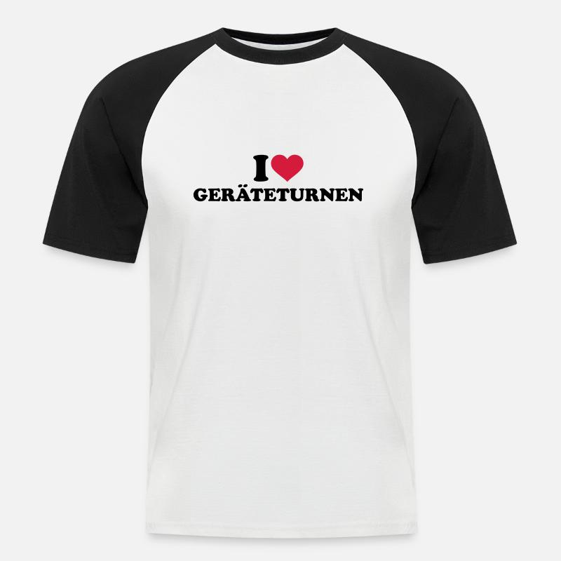 Geräteturnen - Männer Baseball-T-Shirt - Weiß/Schwarz