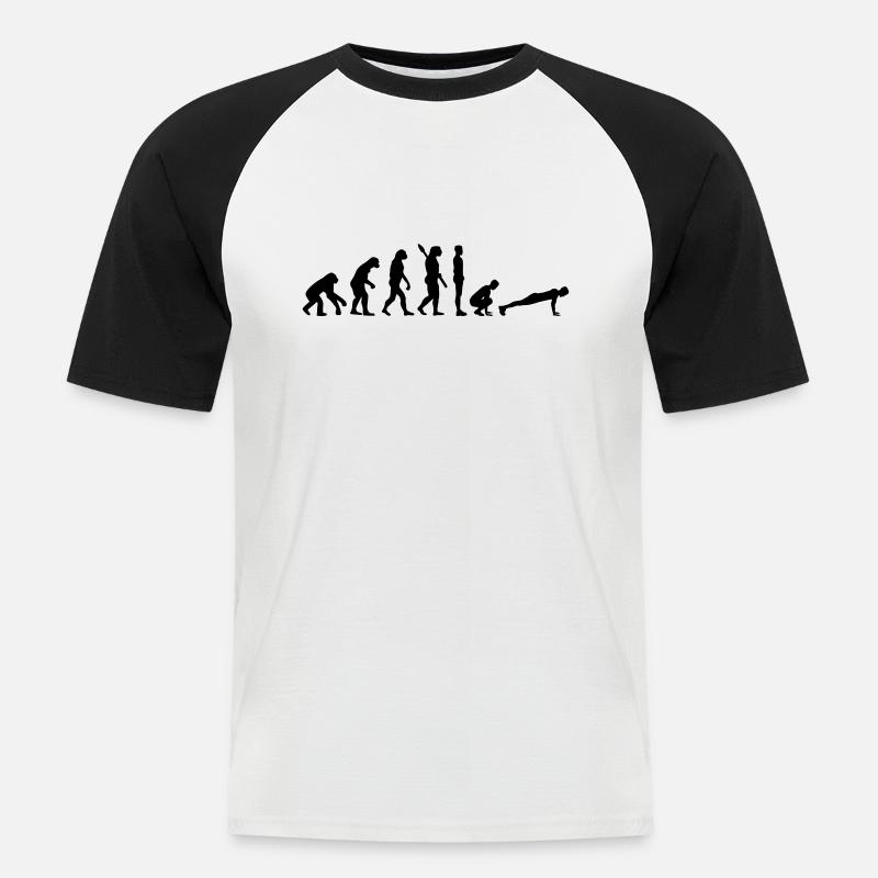 Evolution Burpees - Men's Baseball T-Shirt - white/black