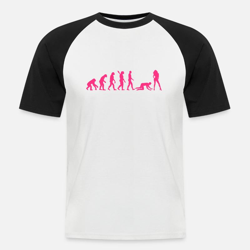 Evolution Ehe - Männer Baseball-T-Shirt - Weiß/Schwarz