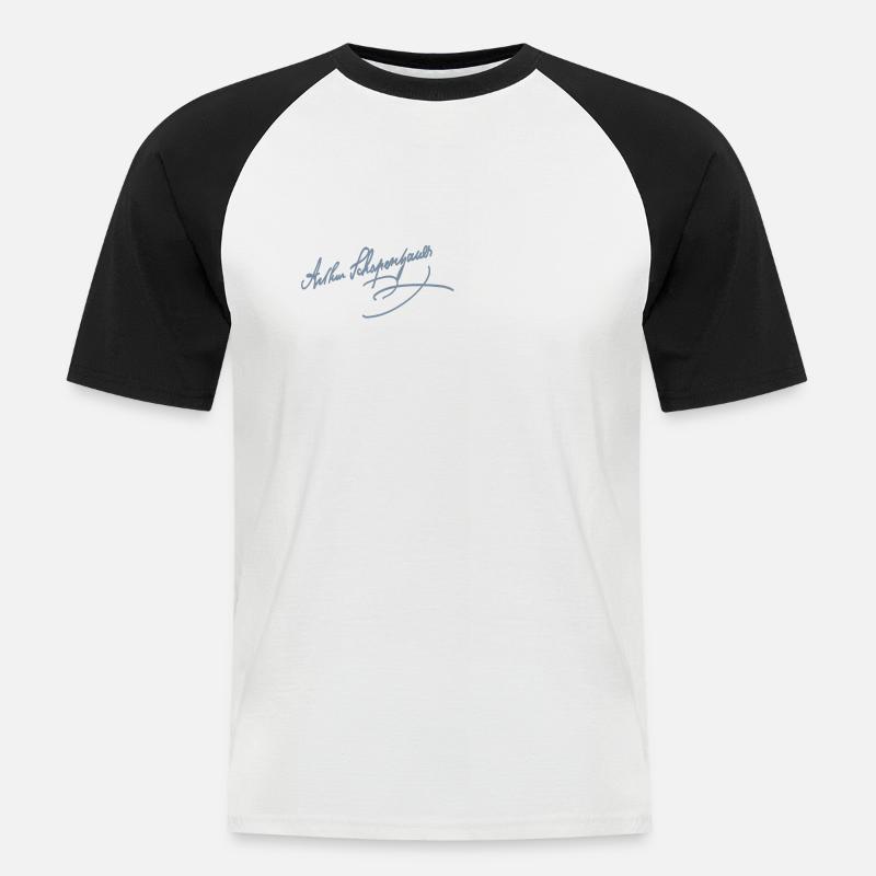 Arthur Schopenhauer - Männer Baseball-T-Shirt - Weiß/Schwarz