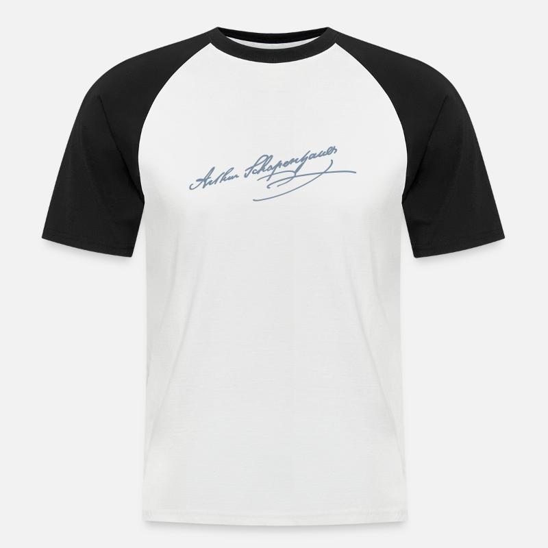 Arthur Schopenhauer - Maglia da baseball a manica corta da uomo - bianco/nero