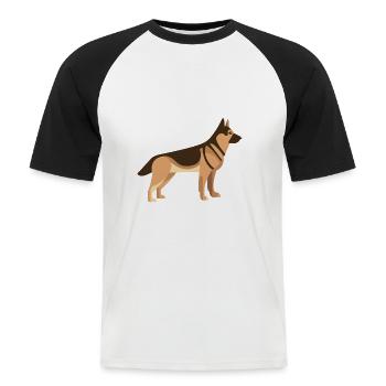 GERMAN SHEPHERD DOG - Men's Baseball T-Shirt - white/black - Front - Nik (191cm)