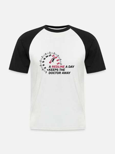 A Redline A Day Car - Men's Baseball T-Shirt - white/black