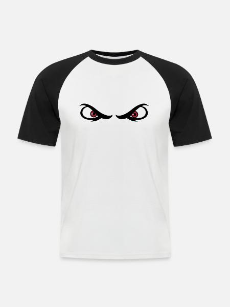Augen gefährlich - Männer Baseball-T-Shirt - Weiß/Schwarz