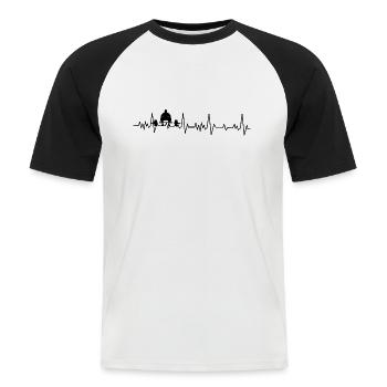 Kraftsport - Männer Baseball-T-Shirt - Weiß/Schwarz - Vorne - Nik (191cm)