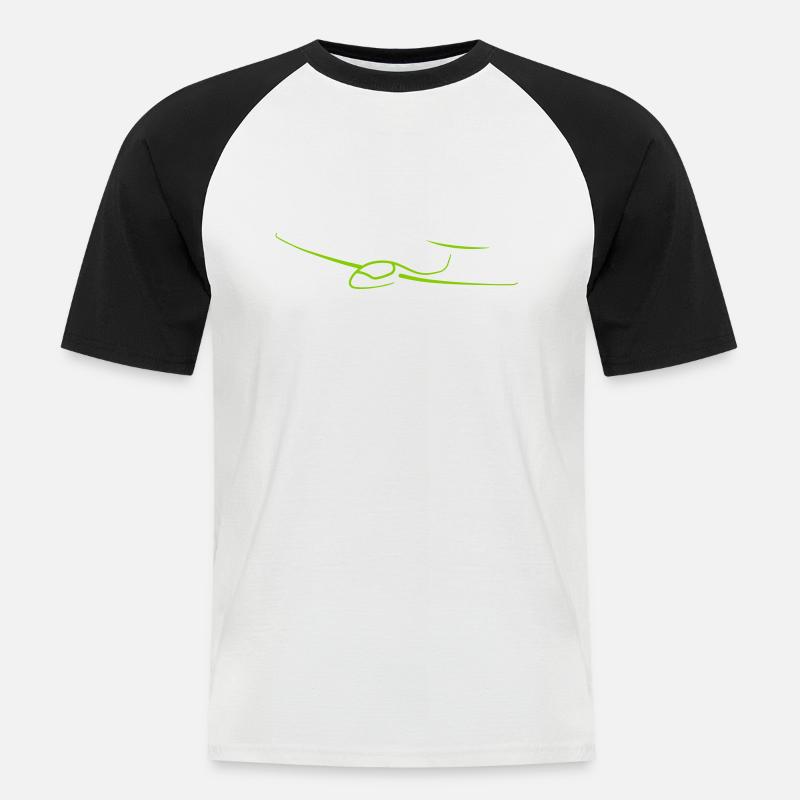 Glider - Männer Baseball-T-Shirt - Weiß/Schwarz