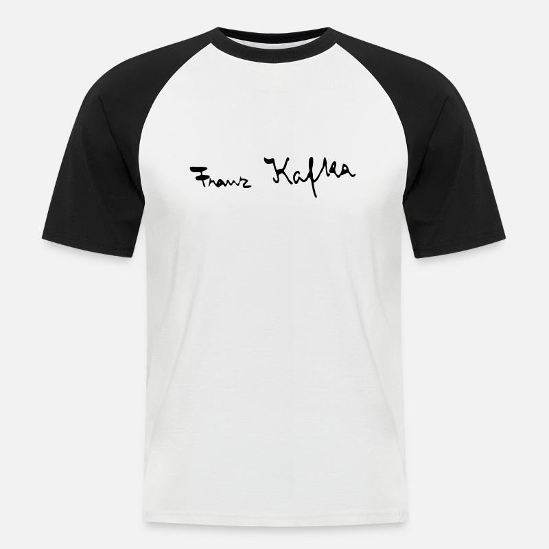 Franz Kafka - Männer Baseball-T-Shirt - Weiß/Schwarz