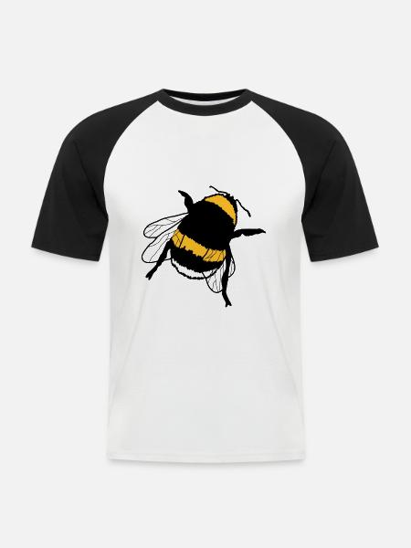 abejorro - Camiseta béisbol manga corta hombre - blanca/negro