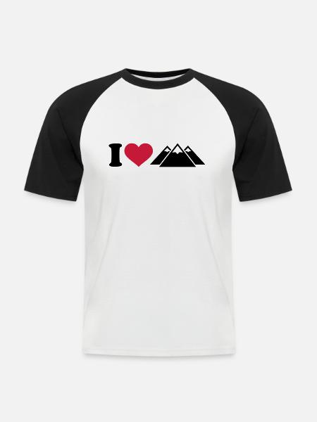 I love Mountains - Men's Baseball T-Shirt - white/black