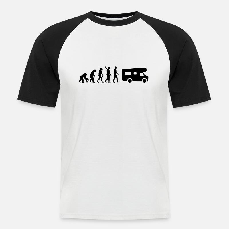Evolution Camping - Men's Baseball T-Shirt - white/black