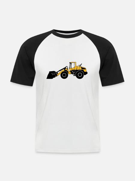 wheel loaders - Men's Baseball T-Shirt - white/black