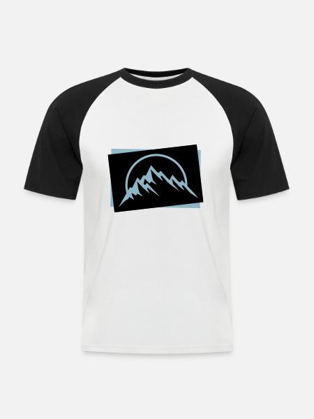 Mountains Symbol Nature Icon - Men's Baseball T-Shirt - white/black