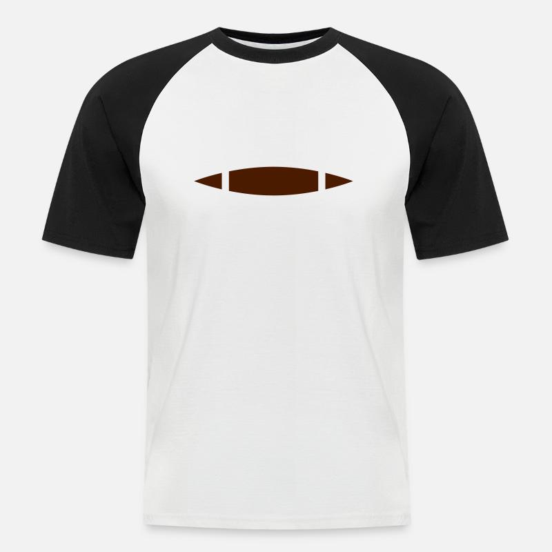 Boot - Kajak - Männer Baseball-T-Shirt - Weiß/Schwarz