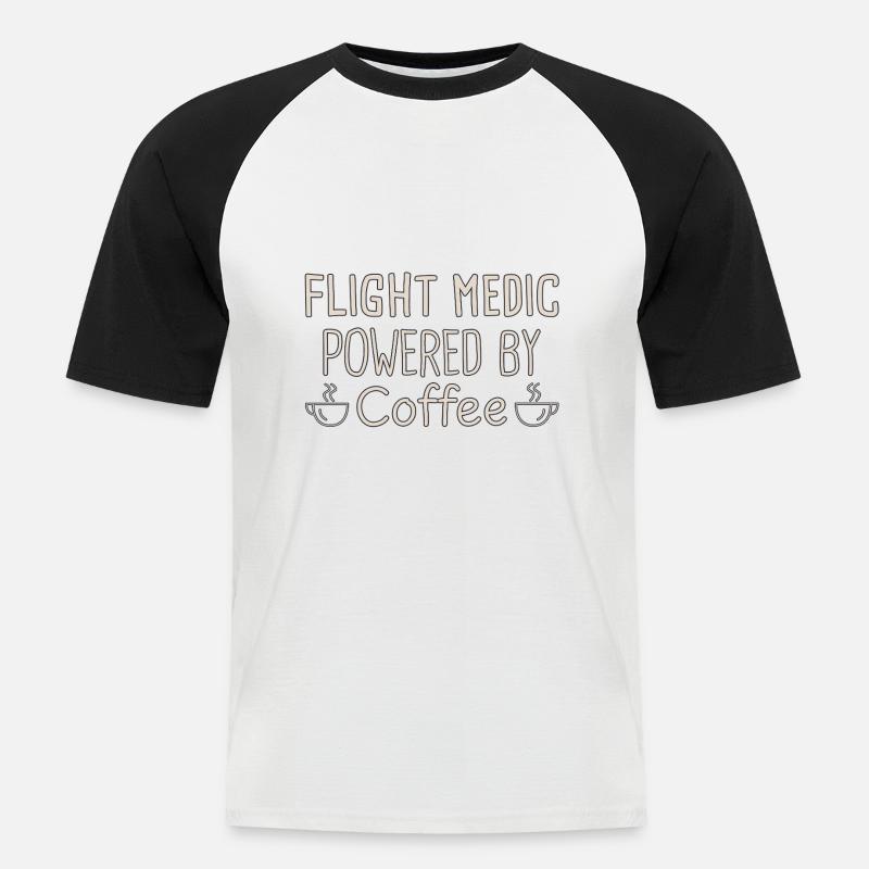 Flight Paramedic Coffee Luftrettung - Männer Baseball-T-Shirt - Weiß/Schwarz