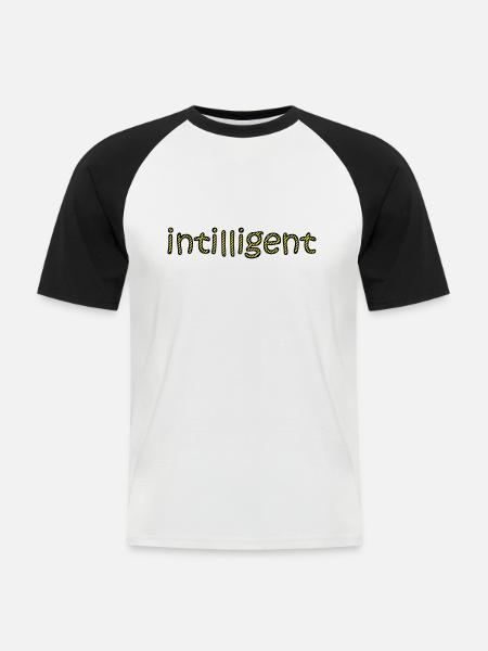 intelligent - Männer Baseball-T-Shirt - Weiß/Schwarz