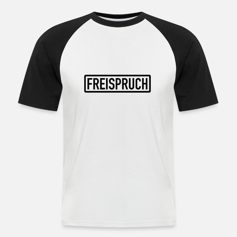 Freispruch - Unschuldig vor Gericht - Männer Baseball-T-Shirt - Weiß/Schwarz