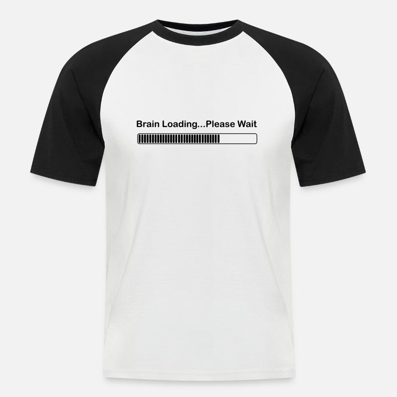 brainloading - Männer Baseball-T-Shirt - Weiß/Schwarz