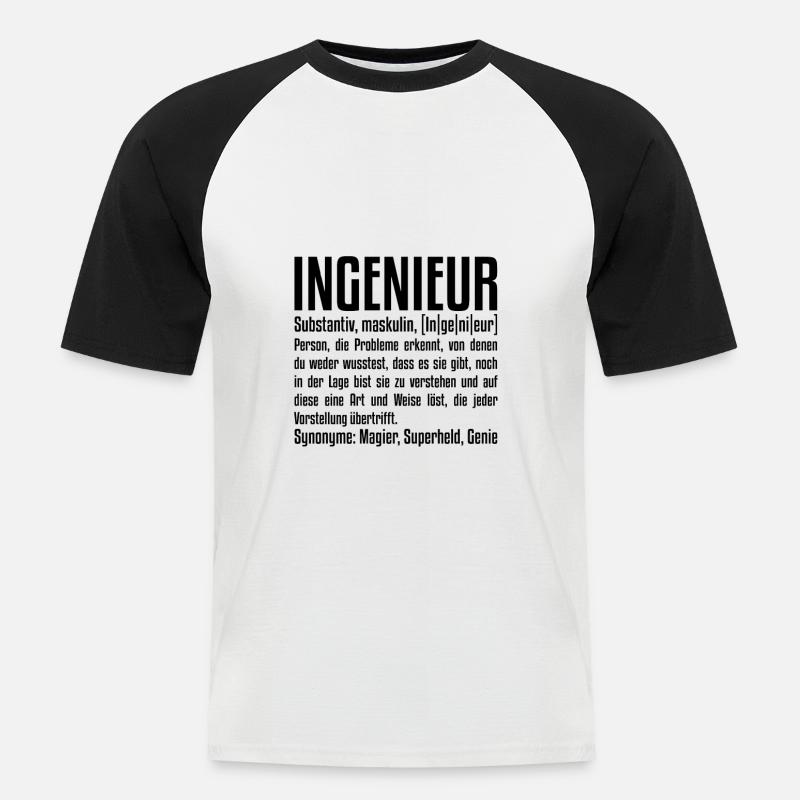 Engineer Definition | Engineering Technology IT - Men's Baseball T-Shirt - white/black