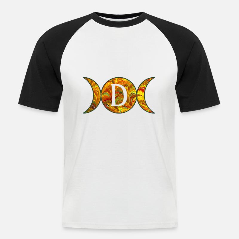 mondphasen e 38 d - Männer Baseball-T-Shirt - Weiß/Schwarz