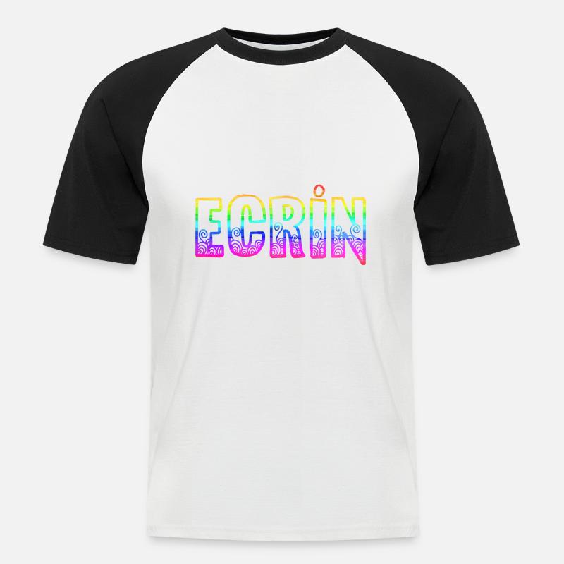 ECRIN RS Rainbow - Men's Baseball T-Shirt - white/black