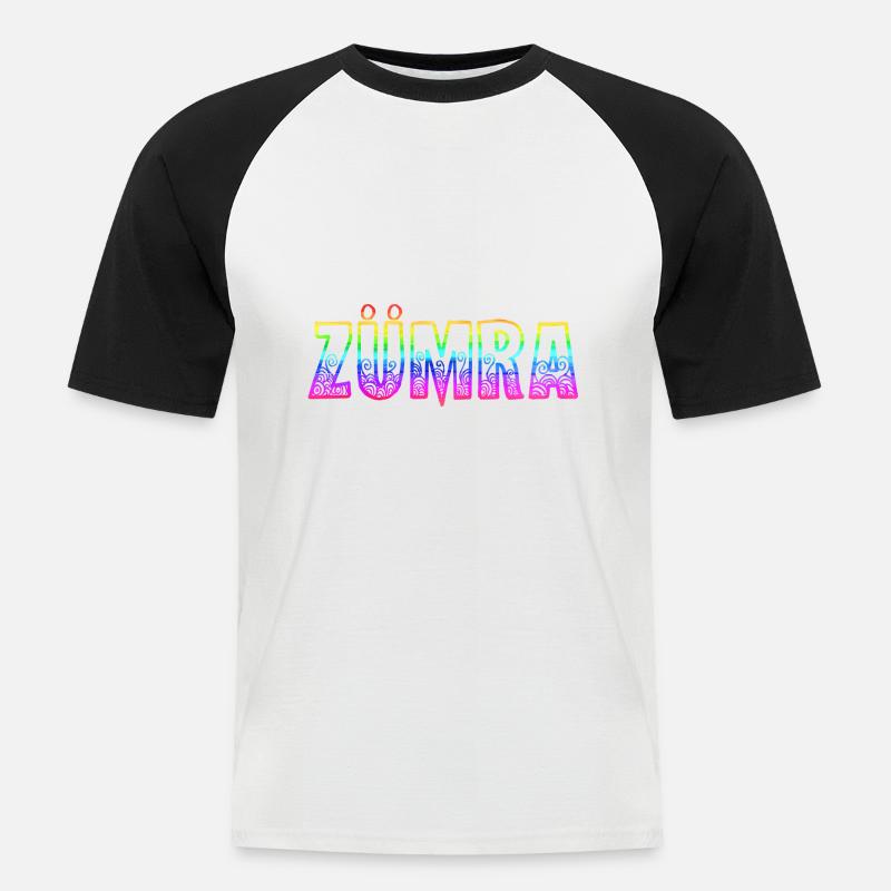 zümra rs regenbogen - Männer Baseball-T-Shirt - Weiß/Schwarz