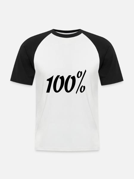 100% - Men's Baseball T-Shirt - white/black