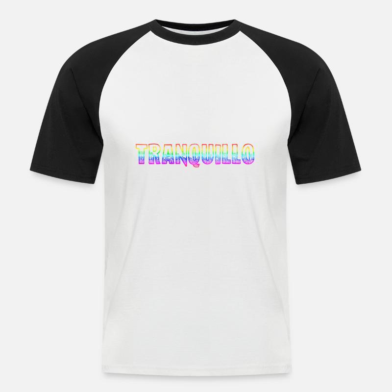 tranquillo rs regenbogen - Männer Baseball-T-Shirt - Weiß/Schwarz