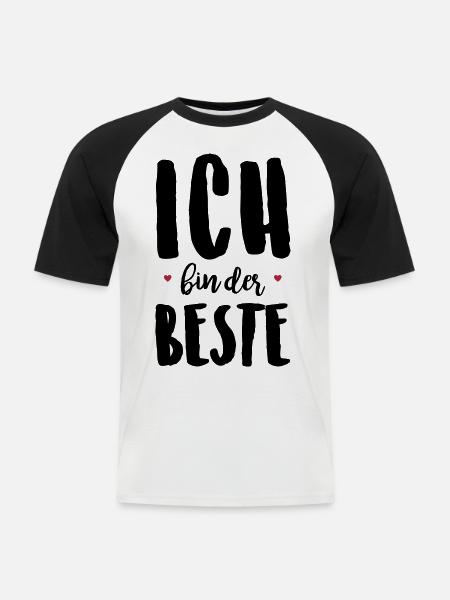 Ich bin der Beste - Männer Baseball-T-Shirt - Weiß/Schwarz