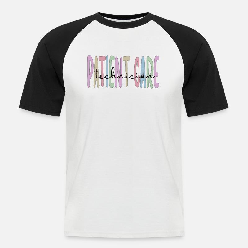 Techniker der Patientenversorgung Pflegetechniker - Männer Baseball-T-Shirt - Weiß/Schwarz