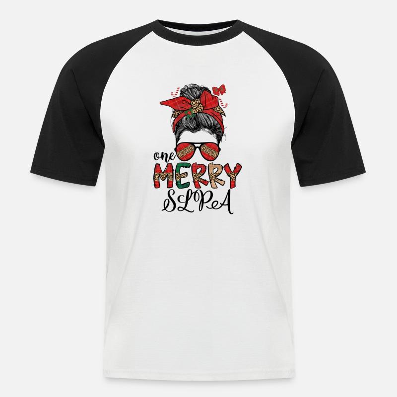 Speech Language Pathologist Assistant Christmas - Men's Baseball T-Shirt - white/black