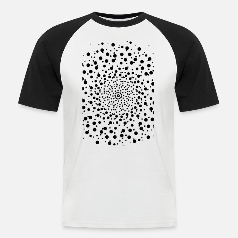 Dots, Cloud, Pattern, Mayhem - Men's Baseball T-Shirt - white/black