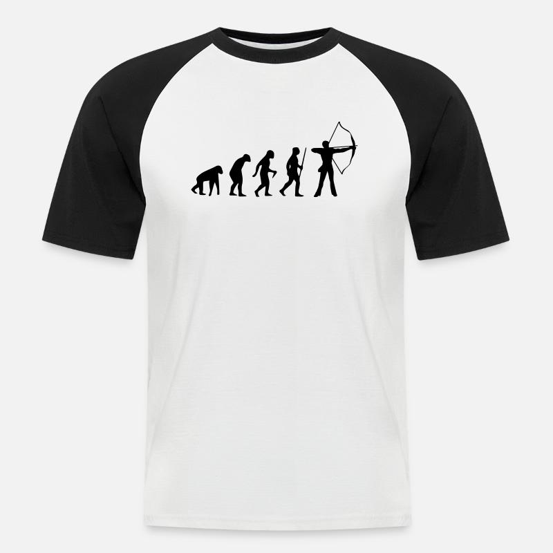 ARCHERY EVOLUTION! - Men's Baseball T-Shirt - white/black