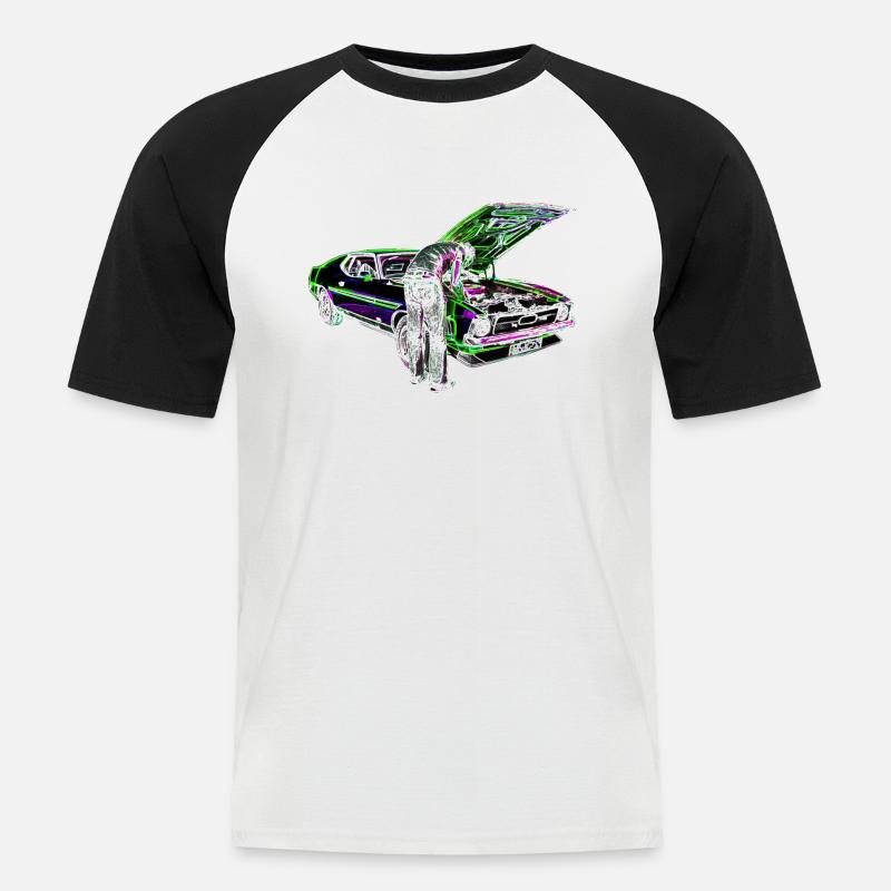 Schrauber Iinvert - Männer Baseball-T-Shirt - Weiß/Schwarz