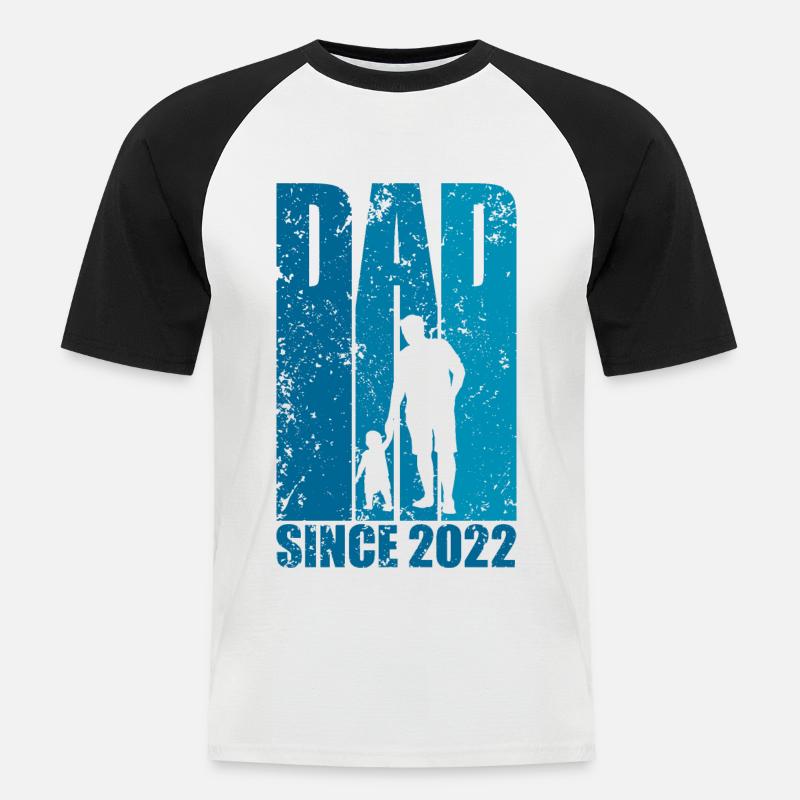 DAD SINCE 2022 WERDENDER PAPA - Männer Baseball-T-Shirt - Weiß/Schwarz
