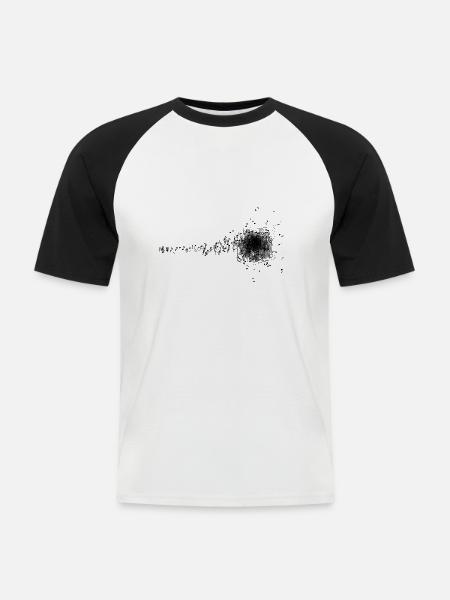 crazy musik - T-shirt baseball manches courtes Homme - blanc/noir