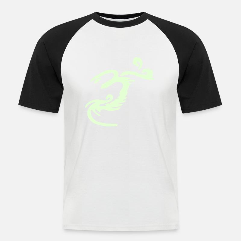 aum_fx2 - Männer Baseball-T-Shirt - Weiß/Schwarz