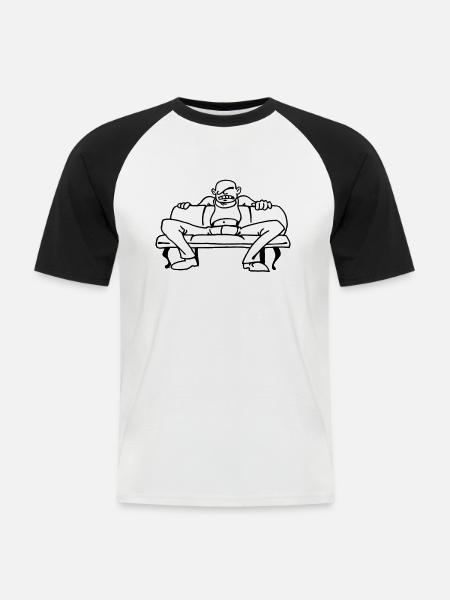 Arschloch - Männer Baseball-T-Shirt - Weiß/Schwarz