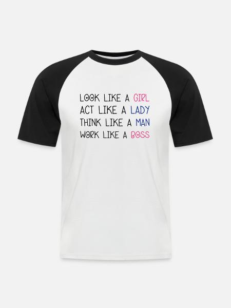 Look Like A Girl - Men's Baseball T-Shirt - white/black