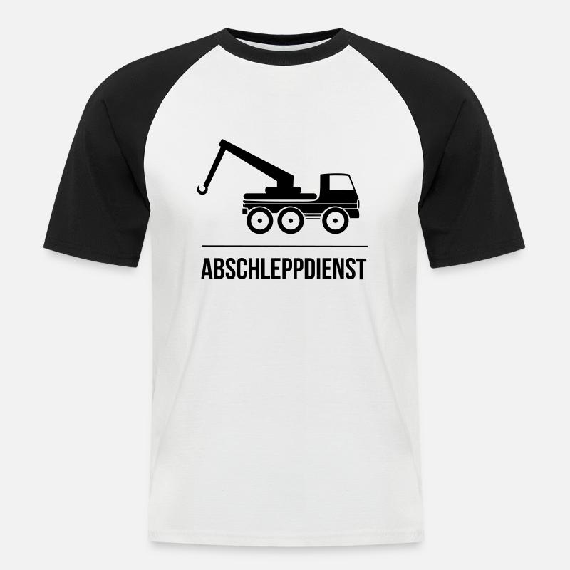 Abschleppdienst - Männer Baseball-T-Shirt - Weiß/Schwarz