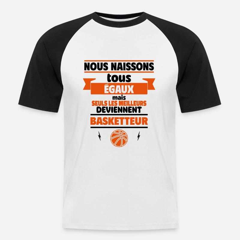 les meilleurs deviennent basketteur - T-shirt baseball manches courtes Homme - blanc/noir